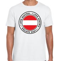 Verkleed T-shirt voor heren - I love Oostenrijk - wit - voetbal supporter - themafeest