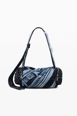 Middelgrote tas van denim patch - BLUE - U