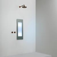 Sunshower Round Small Plus - Inbouw - Infrarood + Uv - 33 x 95 x 10 cm - Grijs