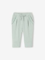 Fleece-pantalon voor meisjesbaby saliegroen