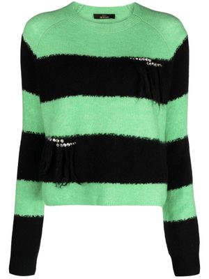 TWINSET pull à ornements strassés - Vert