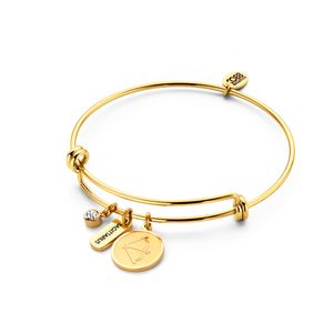CO88 Collection Zodiac 8CB 90290 Stalen Armband met Hangers - Sterrenbeeld Boogschutter - One-size - Goudkleurig