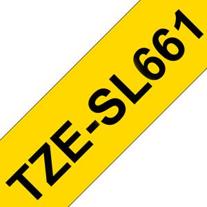 Brother TZESL661 Labeltape zelflaminerend Tapekleur: Geel Tekstkleur: Zwart 36 mm 8 m