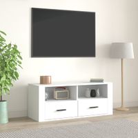 Tv-meubel 100x35x40 cm bewerkt hout wit