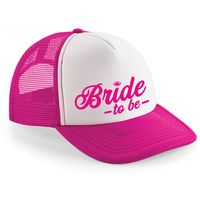 Vrijgezellenfeest pet voor dames - Bride to be - roze/wit - snapback/trucker cap - thumbnail