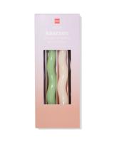 HEMA Dinerkaarsen ⌀2.2x25cm wave lila-bruin - 4 stuks (lila)