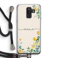 Gele bloemen: Samsung Galaxy J8 (2018) Transparant Hoesje met koord