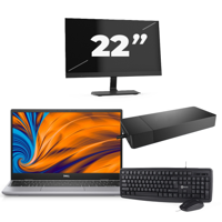 Dell Latitude 3320 - Intel Core i5-11e Generatie - 14 inch - 8GB RAM - 256GB SSD - Windows 11 Home + 1x 22 inch Monitor