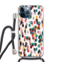 Tropical Dots: iPhone 12 Pro Transparant Hoesje met koord