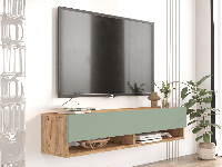 Tv-meubel FRULINO 140 cm 2 klapdeuren atlantische pijnboom/groen