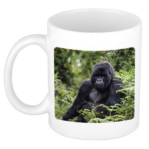 Dieren foto mok gorilla - gorilla apen beker wit 300 ml