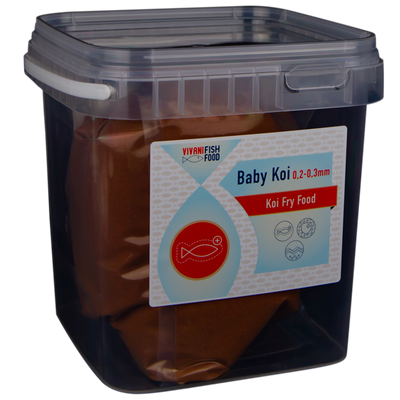 Vivani Baby Koivoer 1kg - Optimale Groei & Gezondheid voor Jonge Koi, 0,2-0,3mm Pellets