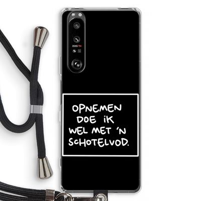 Schotelvod: Sony Xperia 1 III Transparant Hoesje met koord