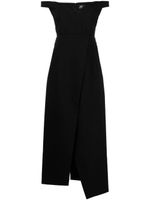 Solace London robe en crêpe Karter à coupe mi-longue - Noir