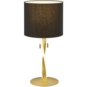 LED Tafellamp - Tafelverlichting - Trion Ninda - E27 Fitting - 6W - Warm Wit 3000K - Rond - Mat Goud - Aluminium