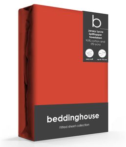 Beddinghouse Splittopper Hoeslaken Jersey-Lycra Coral Red-200 x 200/220 cm