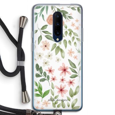 Botanical sweet flower heaven: OnePlus 7 Pro Transparant Hoesje met koord