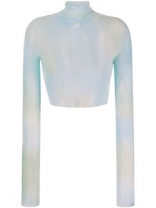 Off-White haut crop tie-dye à logo imprimé - Bleu