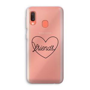 Friends heart black: Samsung Galaxy A20e Transparant Hoesje