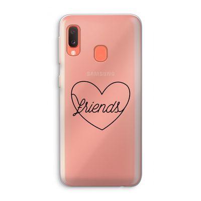 Friends heart black: Samsung Galaxy A20e Transparant Hoesje