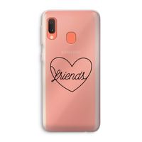 Friends heart black: Samsung Galaxy A20e Transparant Hoesje