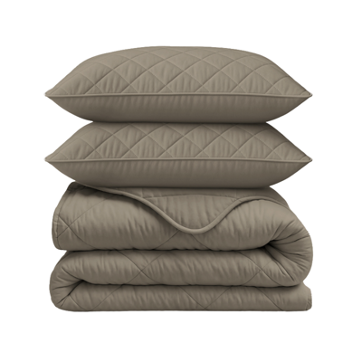 1+1 Gratis Wasbaar Lazy Dekbed Zonder Overtrek - Zonder Overtrek - Uni - Taupe Grijs - Dekbed-Discounter.nl