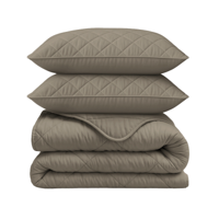 1+1 Gratis Wasbaar Lazy Dekbed Zonder Overtrek - Zonder Overtrek - Uni - Taupe Grijs - Dekbed-Discounter.nl