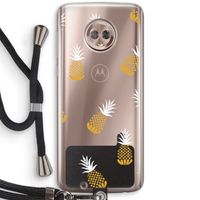 Ananasjes: Motorola Moto G6 Transparant Hoesje met koord