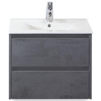 Dante Badmeubelset 60 cm - Beton Antraciet - Keramische Wastafel Wit Enjoy