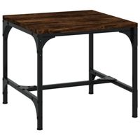 The Living Store Salontafel Industrial - 50 x 50 x 35cm - Gerookt eiken