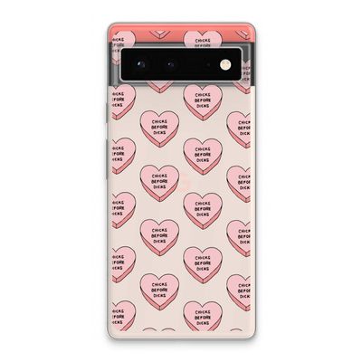 Chicks before dicks: Google Pixel 6 Transparant Hoesje