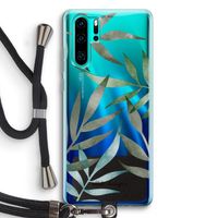 Tropical watercolor leaves: Huawei P30 Pro Transparant Hoesje met koord