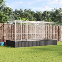 Volière met verlengstuk zilver 418x207x212 cm staal