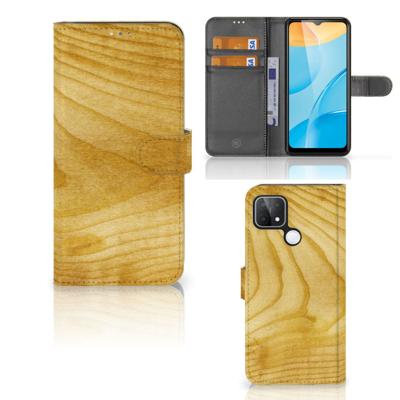 OPPO A15 | Book Style Case | Licht Hout