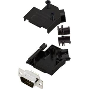 encitech D45ZK09-BK-HDP15-K 6355-0104-01 D-sub male connectorset 45 ° Aantal polen: 15 Soldeerkelk 1 stuk(s)