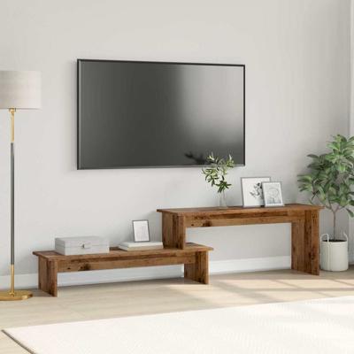 TV-kast met plank met opslag Oud hout 180 x 30 x 43 cm Bewerkt hout