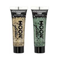 Moon Creations Glittergel fijn set - voor lichaam en gezicht - goud en groen