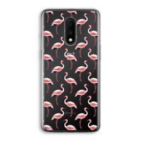 Flamingoprint groen: OnePlus 7 Transparant Hoesje