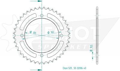 ESJOT Chain wheel 520 39z steel black