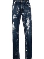 Roberto Cavalli jean slim à effet taches de peinture - Bleu