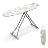 Strijkplank met Strijkijzerhouder Strijktafel van Koolstofstaal met 7 Hoogteniveaus en Hittebestendige Hoes Opvouwbare Strijkplank met 4 Lagen