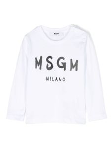 MSGM Kids t-shirt à logo imprimé - Blanc