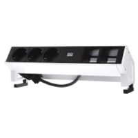 Bachmann Desk 2 power uitbreiding 0,2 m 3 AC-uitgang(en) Zwart, Wit - thumbnail