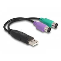 Delock USB 2.0 Adapter [1x USB-A 2.0 stekker - 2x PS/2-bus] 61051 0.17 m