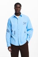 Overhemd met karpermotieven - BLUE - M