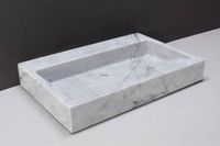 Forzalaqua Palermo wastafel 80x50cm met 2 kraangaten carrara gepolijst