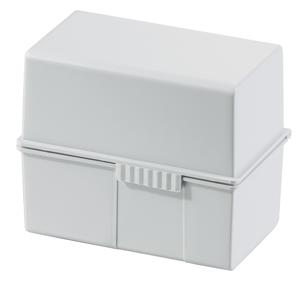 HAN 977-11 Kaartenbox Lichtgrijs Aantal kaarten (max.): 300 kaarten DIN A7 liggend Staalscharnier, Deksel als extra bak te gebruiken