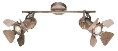 Wandlamp &apos;Egon&apos; movie film 2 spots Roestkleurig metaal