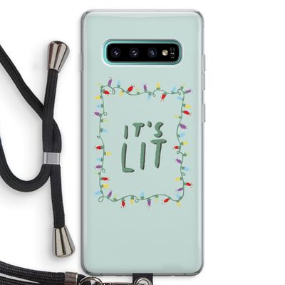 It's Lit: Samsung Galaxy S10 Plus Transparant Hoesje met koord