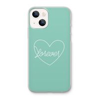 Forever heart pastel: iPhone 13 mini Transparant Hoesje